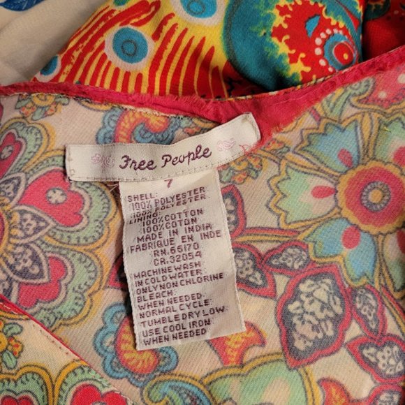 Free People Rare Festival Boho Bright Tank Dress 7 - Picture 3 of 8